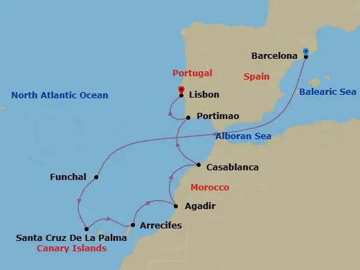 Itinerary schematic diagram