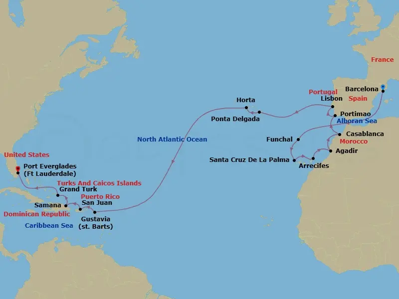 Itinerary schematic diagram