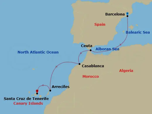 Itinerary schematic diagram