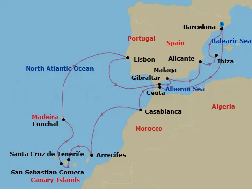 Itinerary schematic diagram