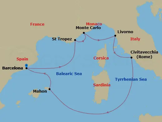 Itinerary schematic diagram