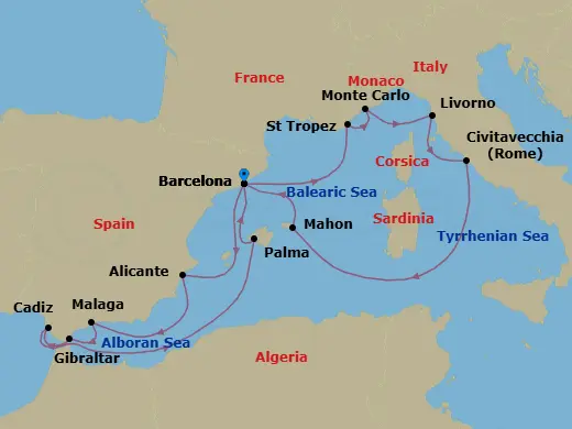 Itinerary schematic diagram