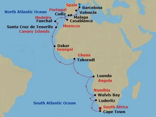 Itinerary schematic diagram