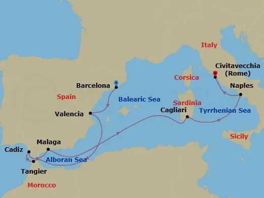 Itinerary schematic diagram