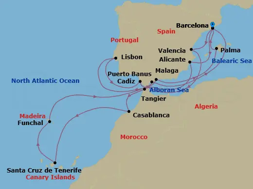 Itinerary schematic diagram