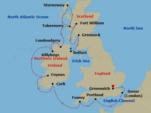 Itinerary schematic diagram