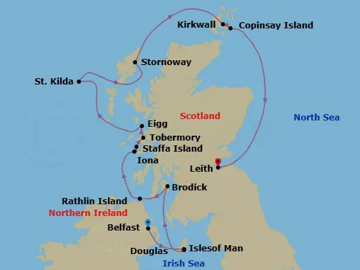 Itinerary schematic diagram