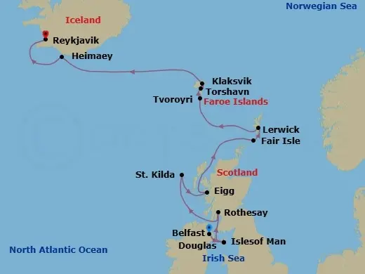 Itinerary schematic diagram