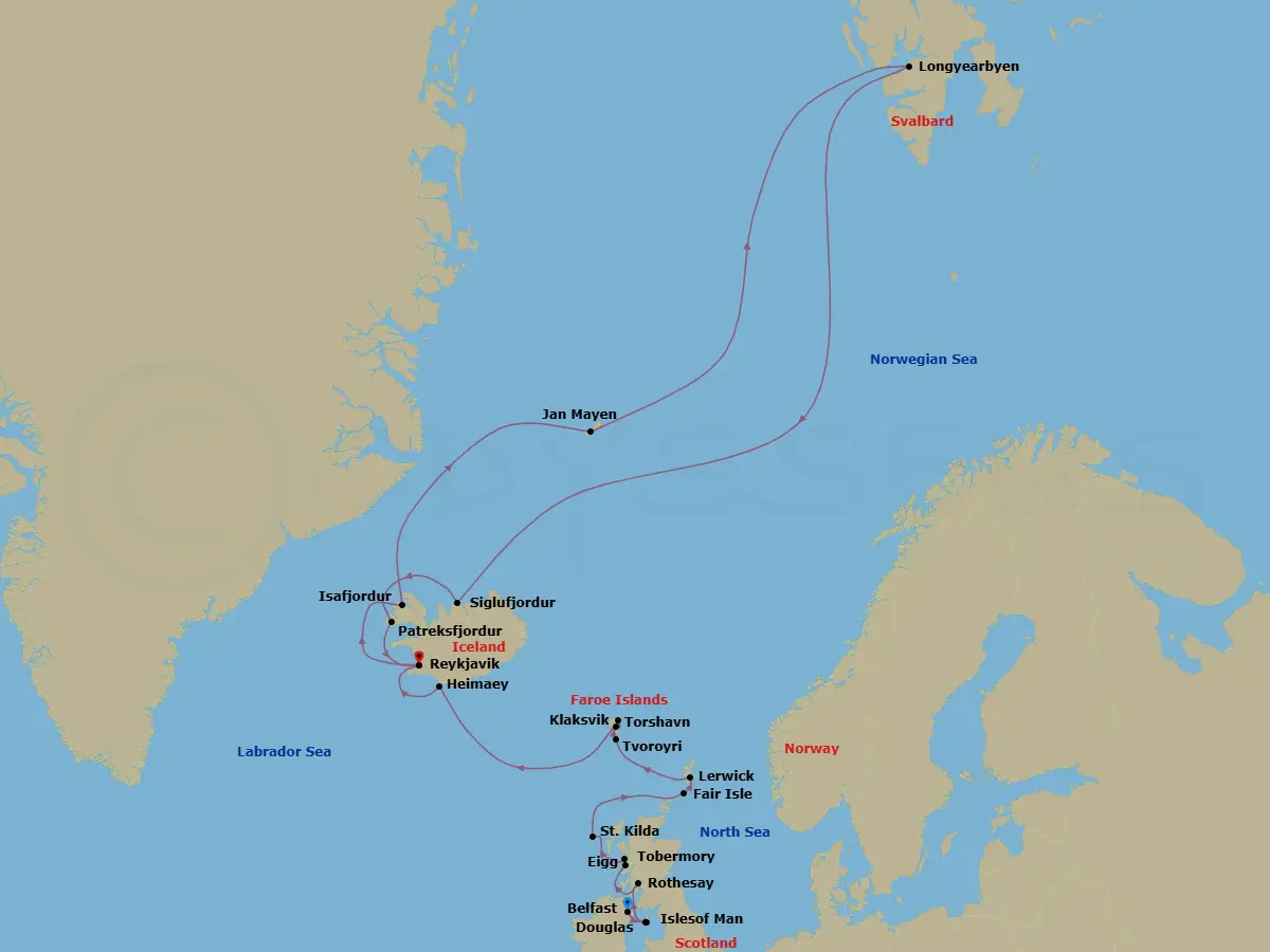Itinerary schematic diagram