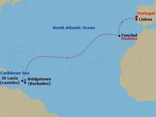 Itinerary schematic diagram
