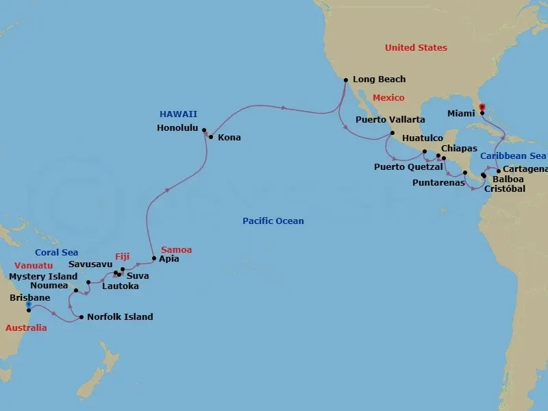 Itinerary schematic diagram