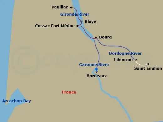 Itinerary schematic diagram
