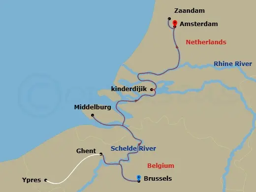 Itinerary schematic diagram
