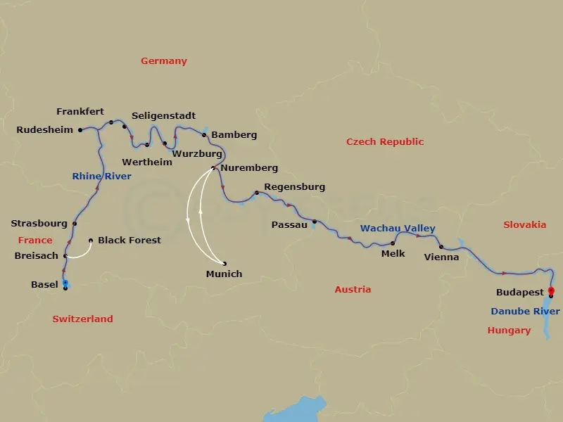 Itinerary schematic diagram