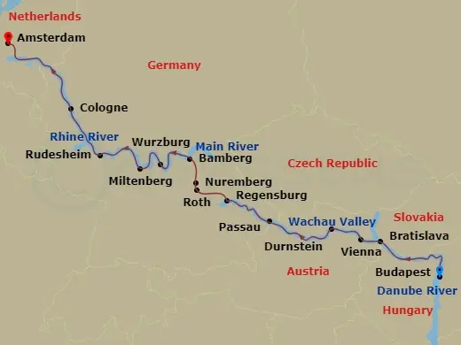 Itinerary schematic diagram