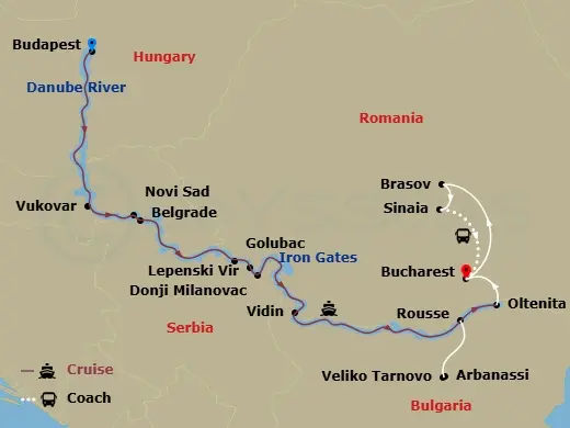 Itinerary schematic diagram