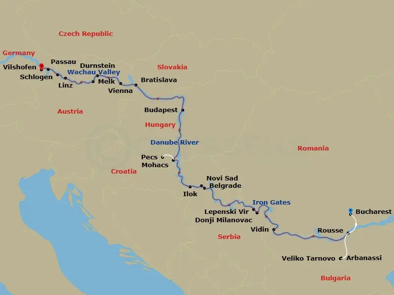 Itinerary schematic diagram