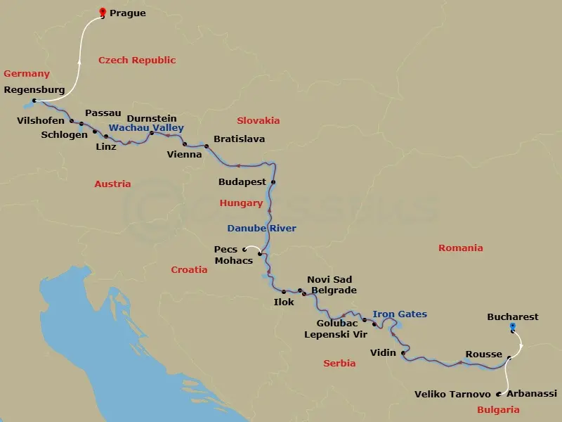 Itinerary schematic diagram