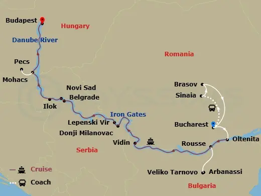 Itinerary schematic diagram