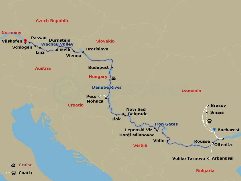 Itinerary schematic diagram