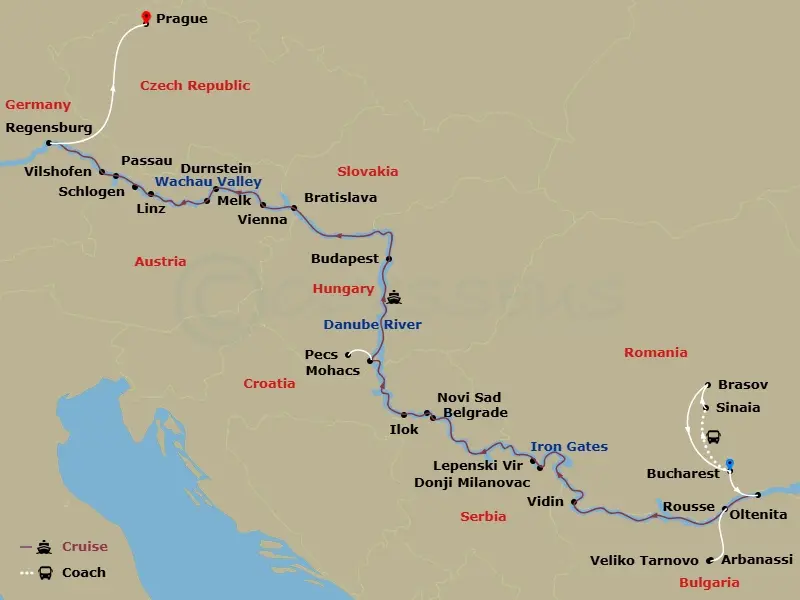 Itinerary schematic diagram