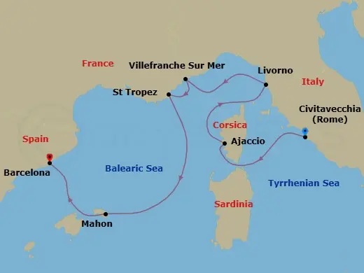 Itinerary schematic diagram