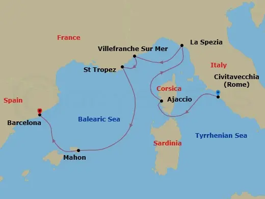 Itinerary schematic diagram
