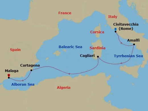 Itinerary schematic diagram