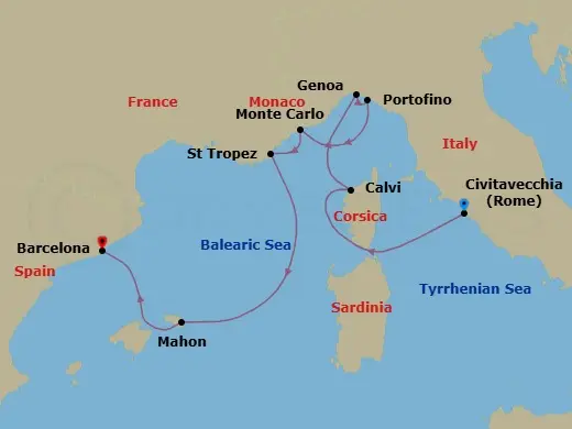 Itinerary schematic diagram