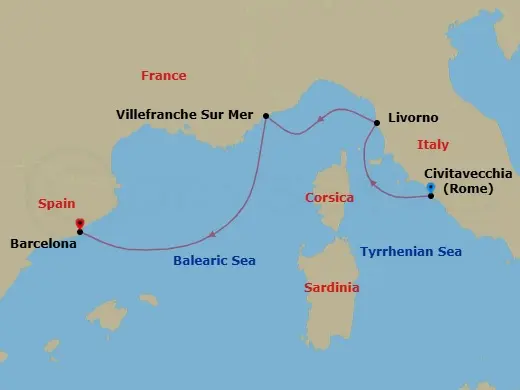 Itinerary schematic diagram
