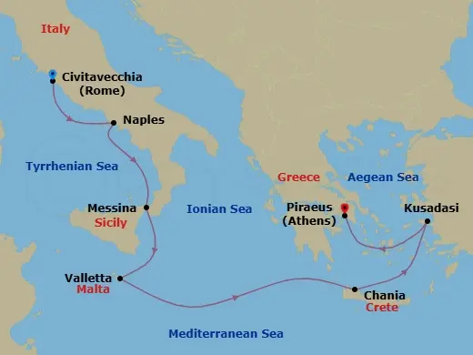 Itinerary schematic diagram