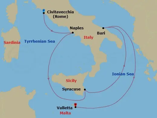 Itinerary schematic diagram