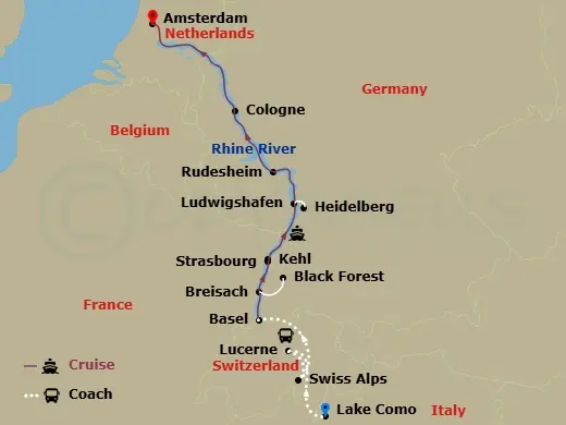 Itinerary schematic diagram