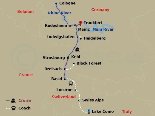 Itinerary schematic diagram