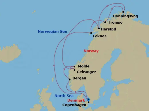 Itinerary schematic diagram