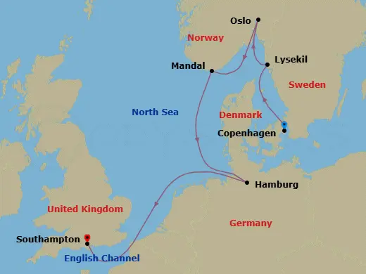 Itinerary schematic diagram