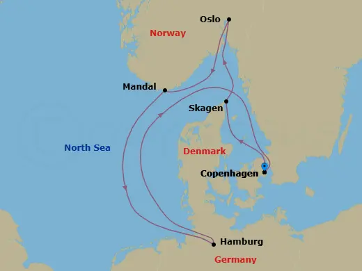 Itinerary schematic diagram