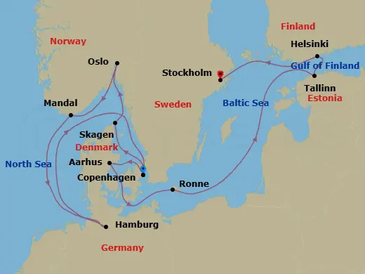 Itinerary schematic diagram