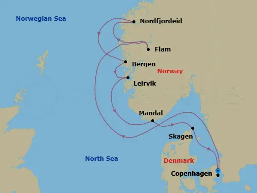 Itinerary schematic diagram