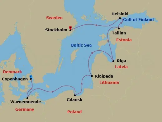 Itinerary schematic diagram