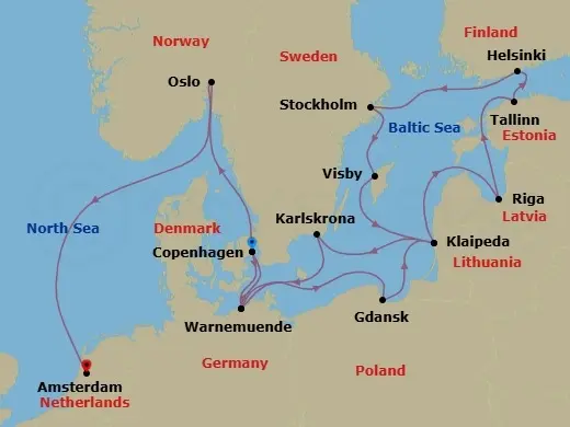 Itinerary schematic diagram