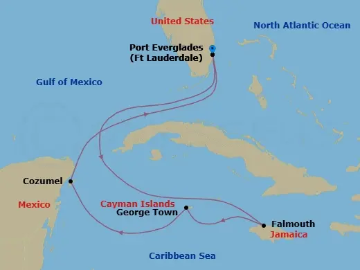 Itinerary schematic diagram