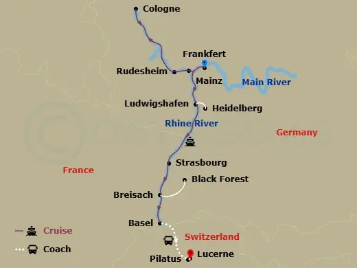 Itinerary schematic diagram