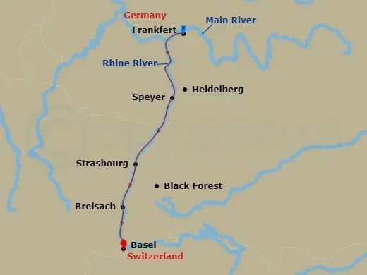 Itinerary schematic diagram