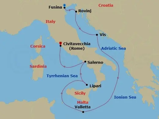 Itinerary schematic diagram