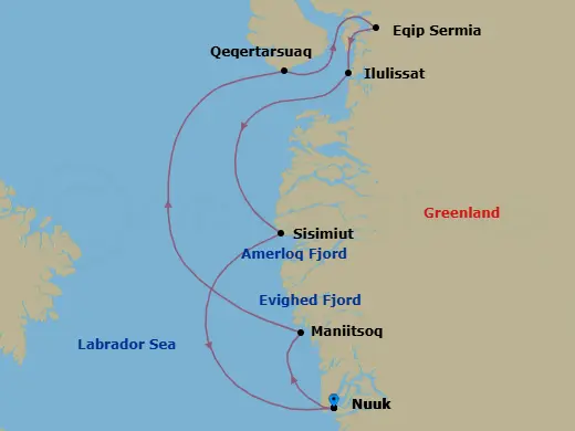 Itinerary schematic diagram
