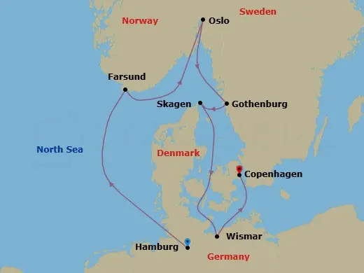 Itinerary schematic diagram