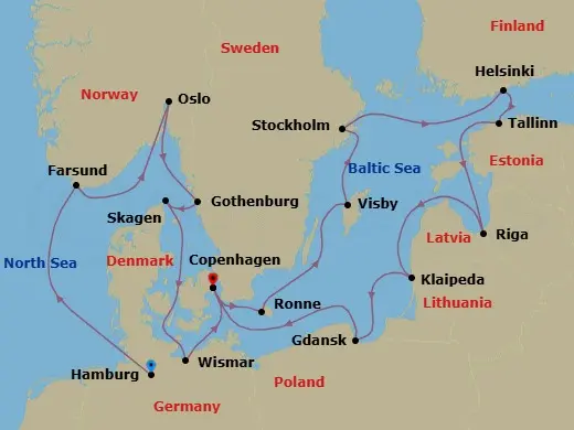 Itinerary schematic diagram
