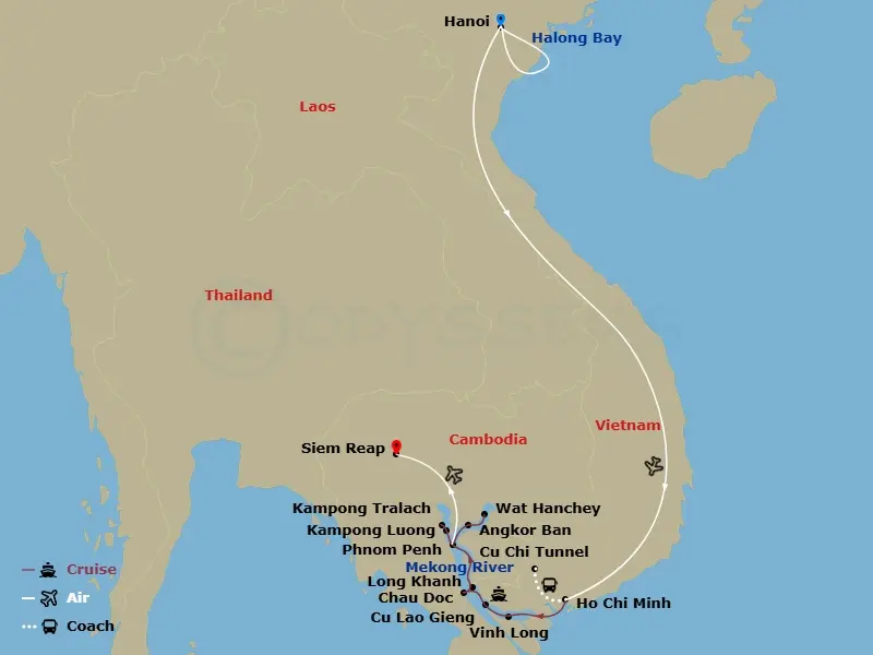 Itinerary schematic diagram