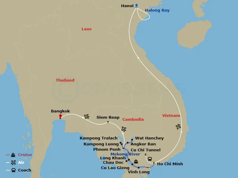 Itinerary schematic diagram